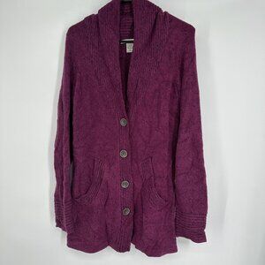 Exofficio‎ Women's Maroon / Berry Sweater Cardigan Size Medium